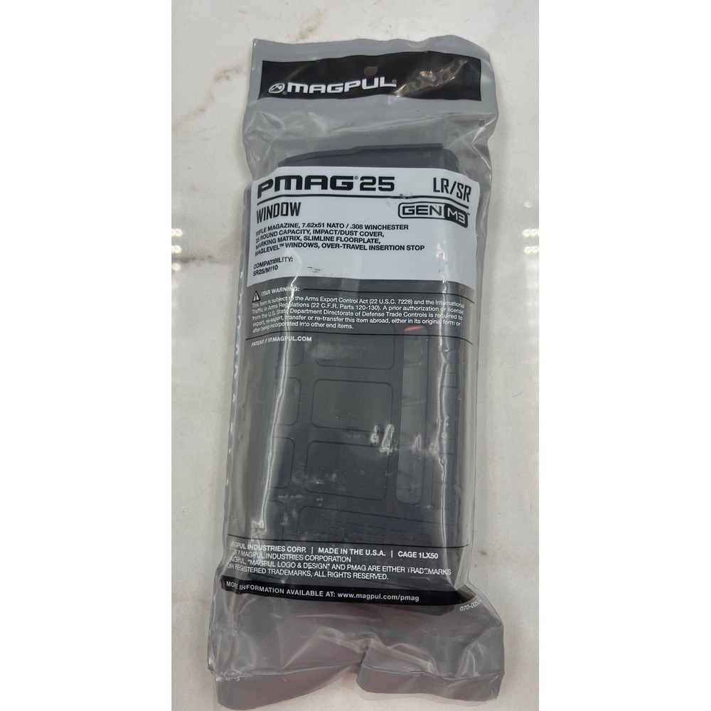 Magpul PMAG 25 LR/SR GEN M3 Window 7.62x51 .308 Magazine MAG292-BLK Black
